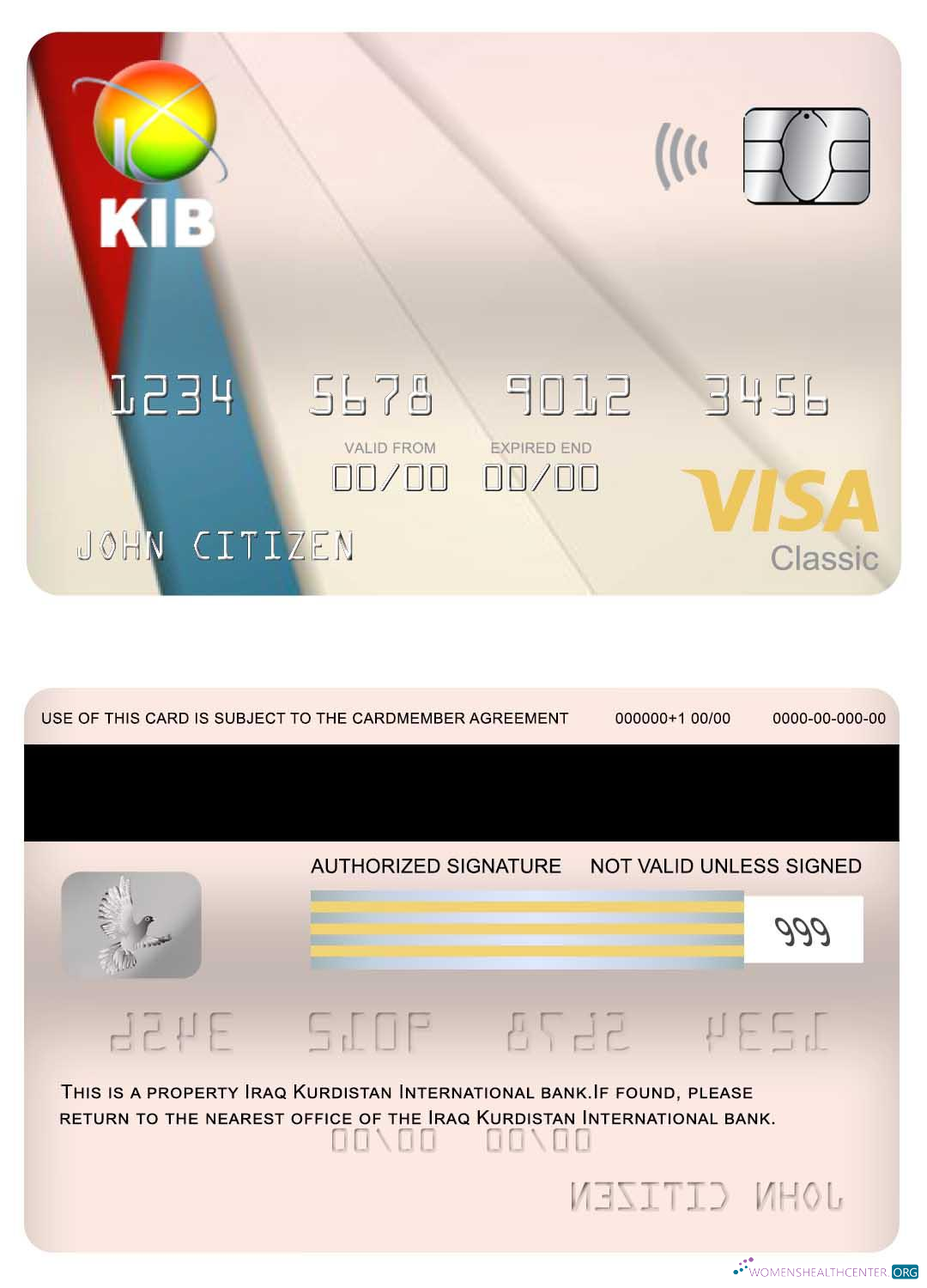 Realistische Herunterladen Irak Kurdistan Internationale Bank Visa Classic Karte Photoshop Vorlage