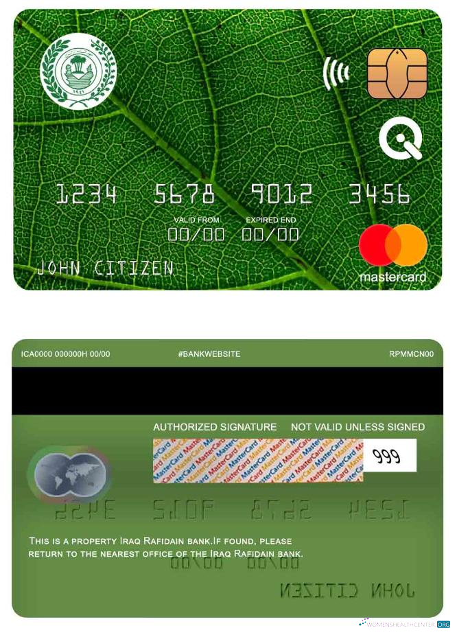 Professionelle Herunterladen Irak Rafidain Bank Mastercard Photoshop Vorlage