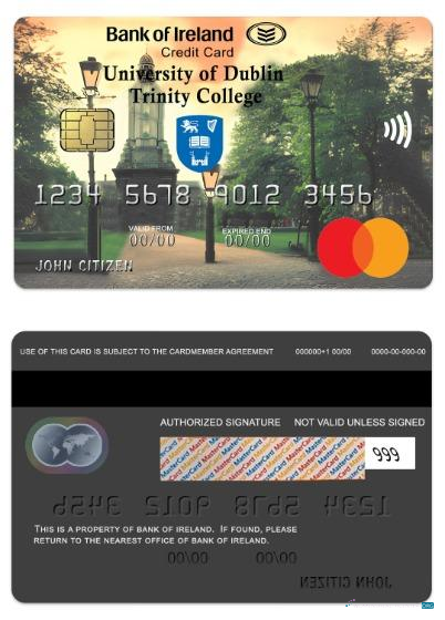 Editierbare Herunterladen Irland Bank von Irland Affinity Kredit Mastercard Photoshop Vorlage