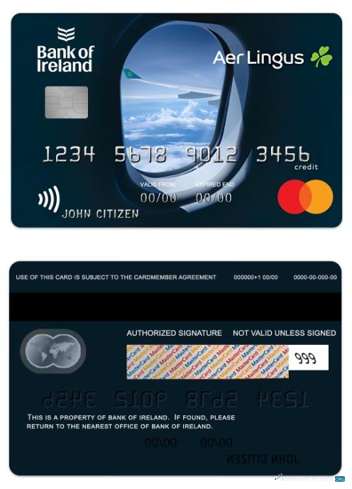 Hochwertige Herunterladen Irland Bank von Irland Air Kredit Mastercard Photoshop Vorlage
