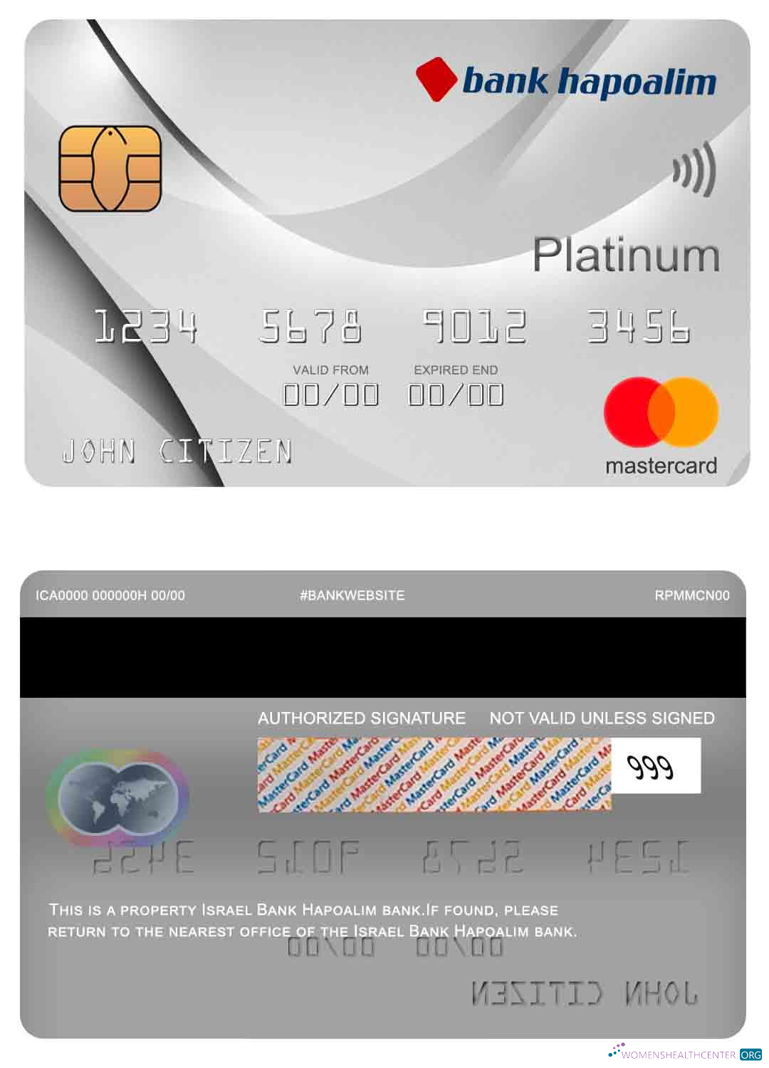 Professionelle Herunterladen Israel Bank Hapoalim Bank Mastercard Photoshop Vorlage