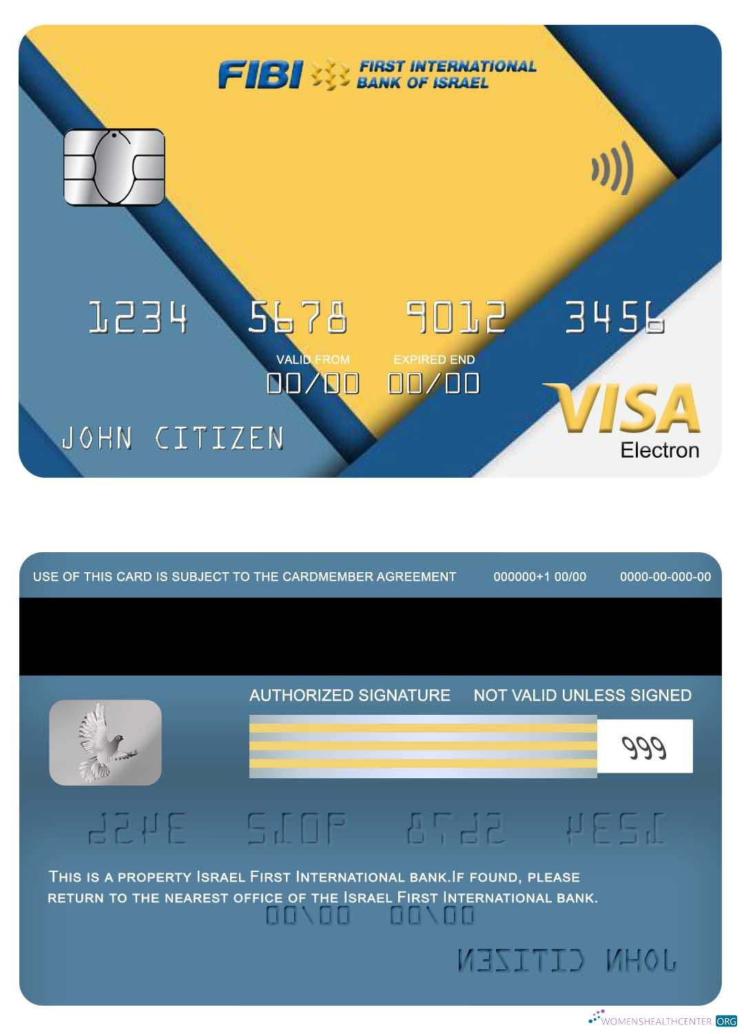 Hochwertige Herunterladen Israel Erste Internationale Bank Visa Electron Karte Photoshop Vorlage