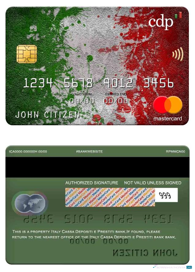 Professionelle Herunterladen Italien Cassa Depositi E Prestiti Bank Mastercard Photoshop Vorlage