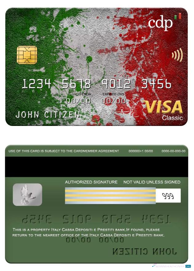 Professionelle Herunterladen Italien Cassa Depositi E Prestiti Bank Visa Classic Karte Photoshop Vorlage