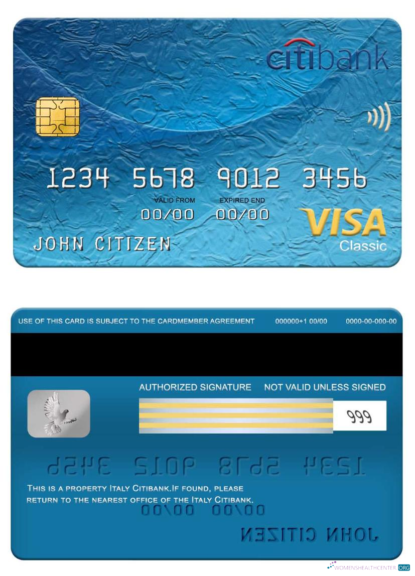 Realistische Herunterladen Italien Citibank Visa Classic Karte Photoshop Vorlage
