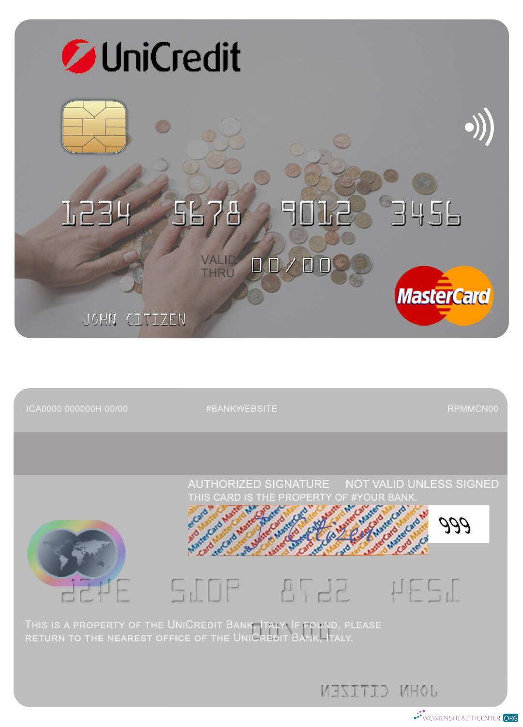 Premium Herunterladen Italien UniCredit Bank Mastercard Photoshop Vorlage