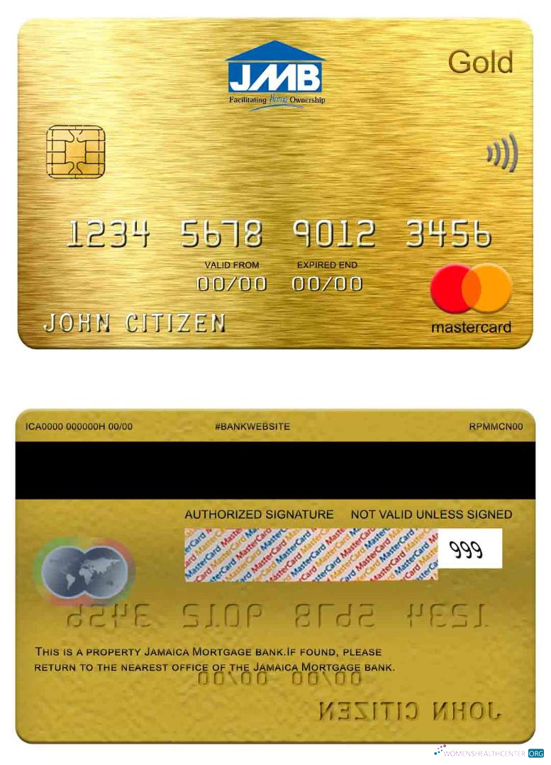 Realistische Herunterladen Jamaika Hypothek Bank Mastercard Gold Photoshop Vorlage