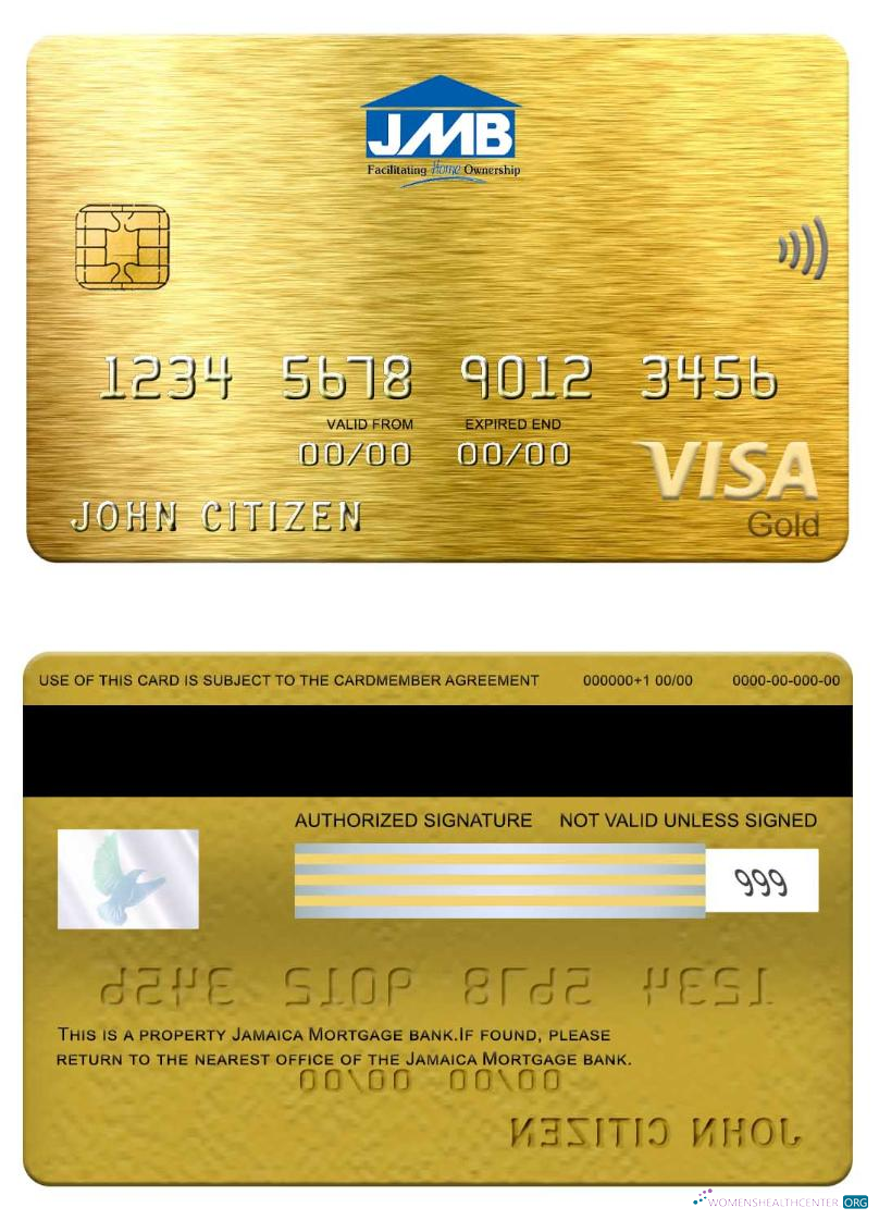Hochwertige Herunterladen Jamaika Hypothek Bank Visa Gold Karte Photoshop Vorlage