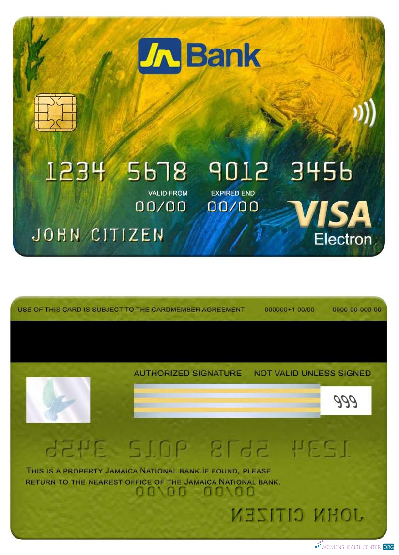 Premium Herunterladen Jamaika National Bank Visa Electron Karte Photoshop Vorlage