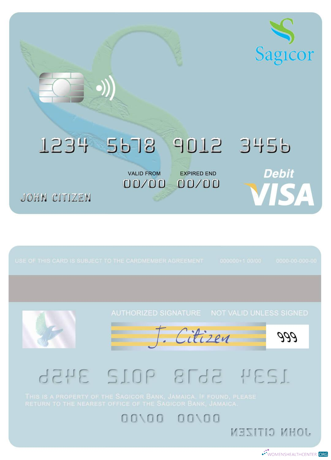 Premium Herunterladen Jamaika Sagicor Bank Visa Debit Karte Photoshop Vorlage