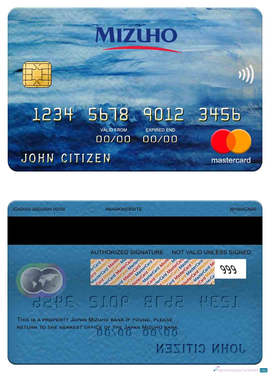 Professionelle Herunterladen Japan Mizuho Bank Mastercard Photoshop Vorlage