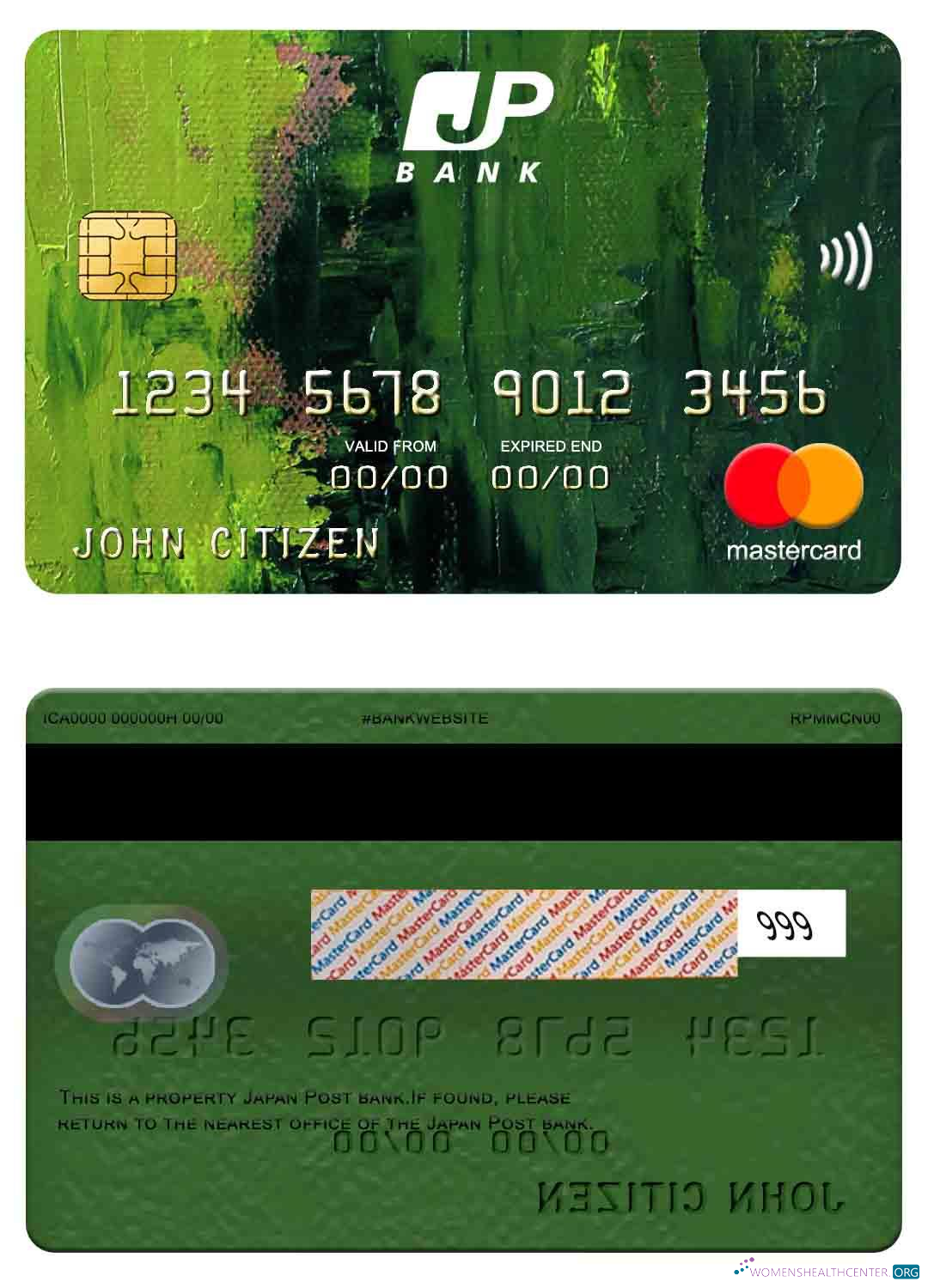 Editierbare Herunterladen Japan Post Bank Mastercard Photoshop Vorlage