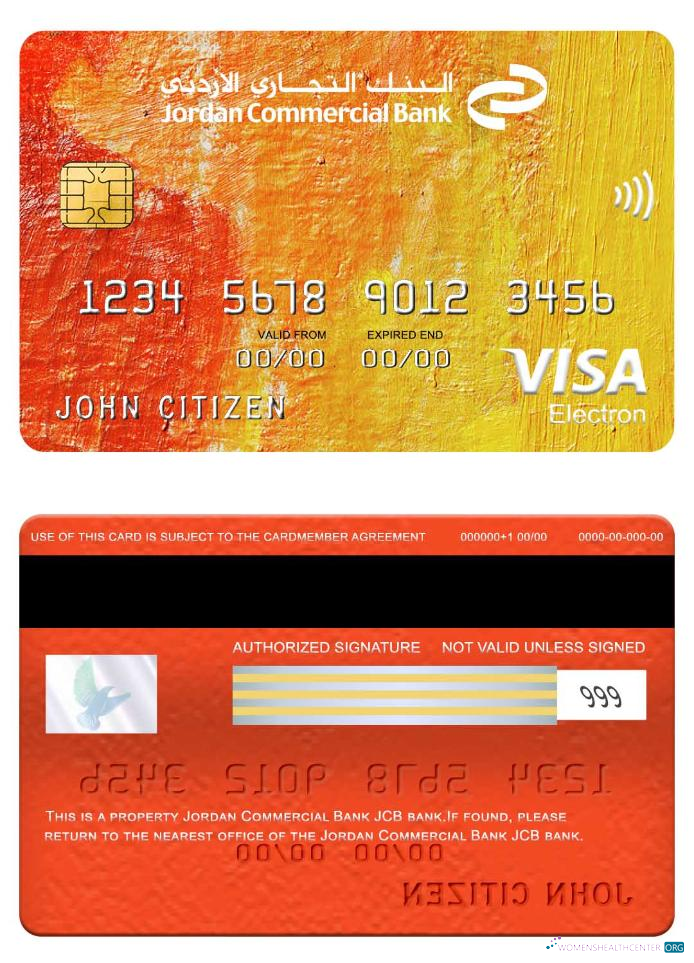 Professionelle Herunterladen Jordanien Kommerziell Bank JCB Bank Visa Electron Karte Photoshop Vorlage