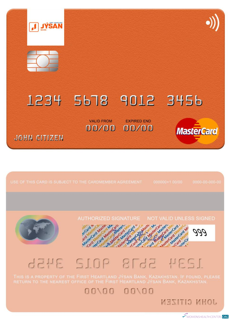 Premium Herunterladen Kasachstan Erste Heartland Jýsan Bank Mastercard Photoshop Vorlage