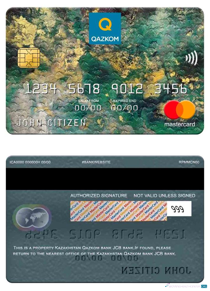 Editierbare Herunterladen Kasachstan Qazkom Bank JCB Bank Mastercard Photoshop Vorlage