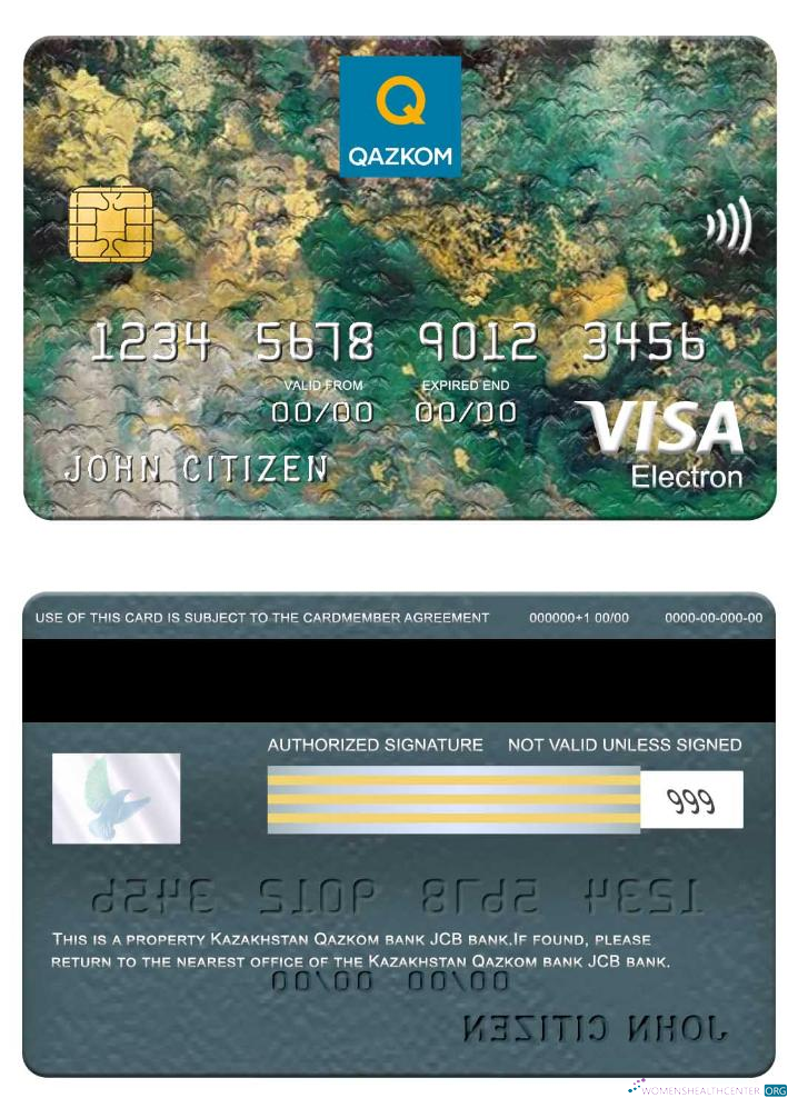 Realistische Herunterladen Kasachstan Qazkom Bank JCB Bank Visa Electron Karte Photoshop Vorlage