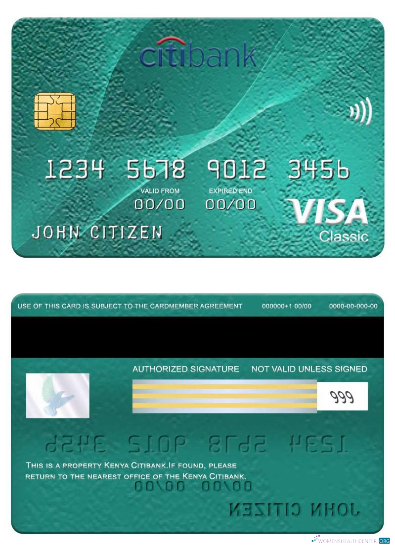 Hochwertige Herunterladen Kenia Citibank Visa Classic Karte Photoshop Vorlage