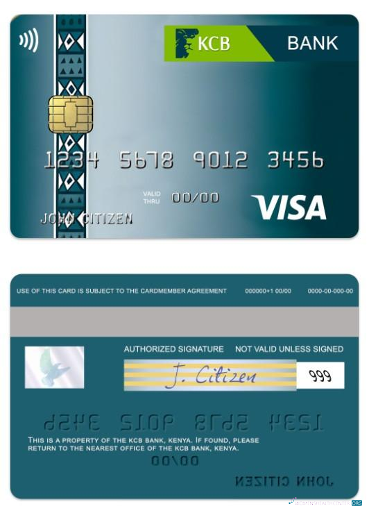 Hochwertige Herunterladen Kenia KCB Bank Visa Classic Karte Photoshop Vorlage