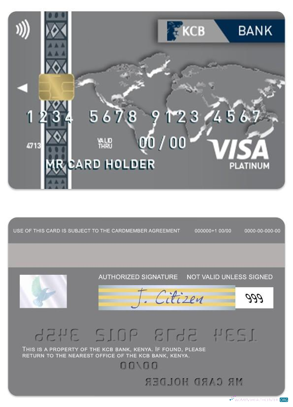 Hochwertige Herunterladen Kenia KCB Bank Visa Platin Karte Photoshop Vorlage