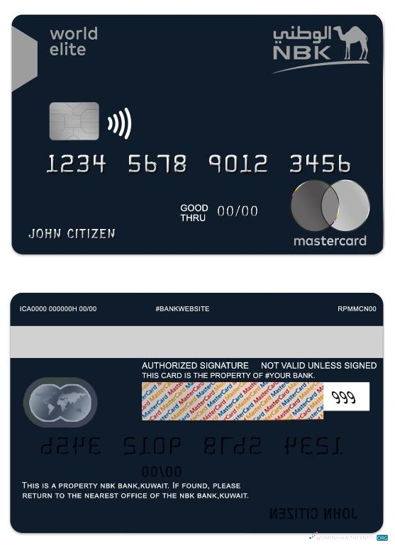 Premium Herunterladen Kuwait NBK Bank World Elite Mastercard Photoshop Vorlage