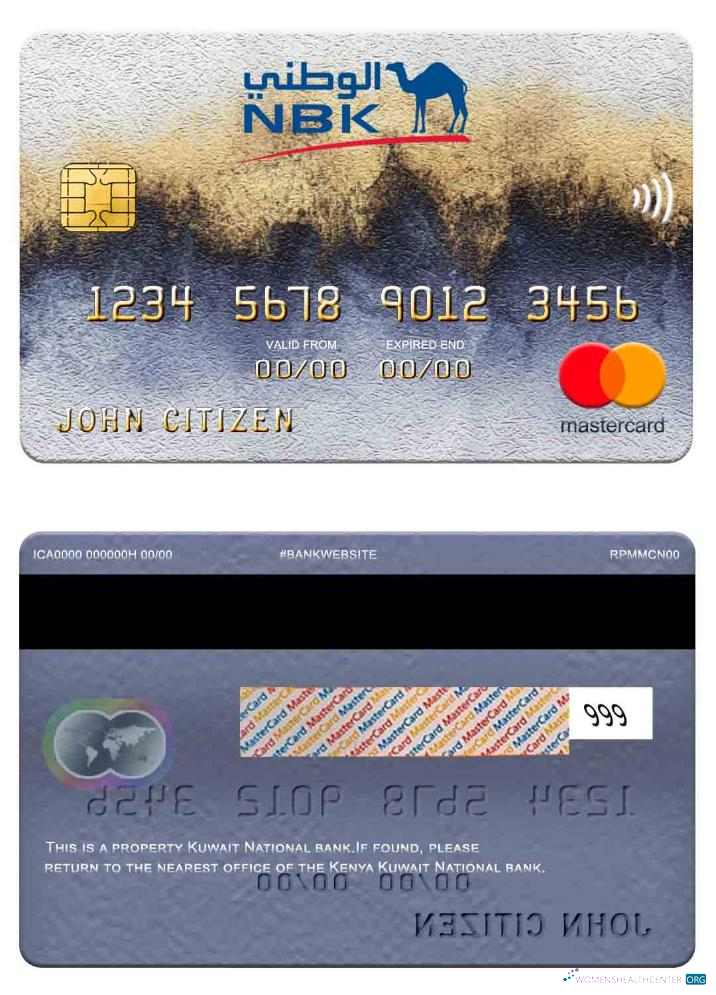 Realistische Herunterladen Kuwait National Bank Mastercard Photoshop Vorlage