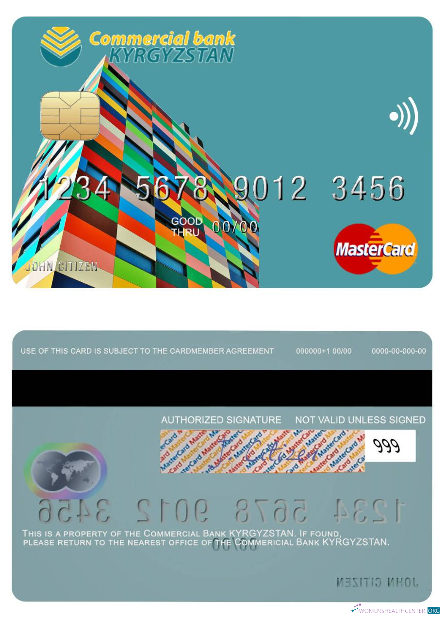 Realistische Herunterladen Kirgisistan Kommerziell Bank Kirgisistan Mastercard Photoshop Vorlage