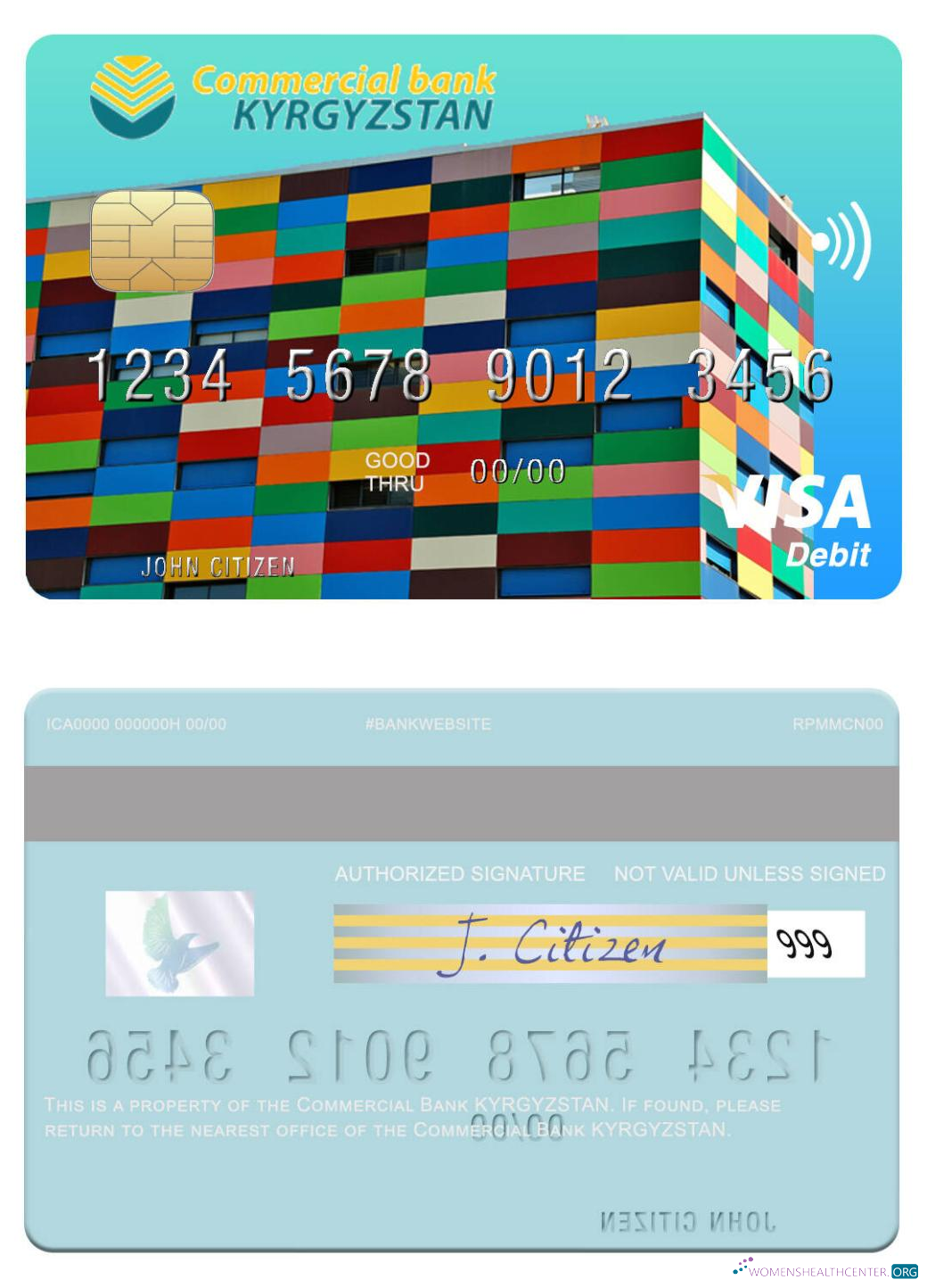 Editierbare Herunterladen Kirgisistan Kommerziell Bank Kirgisistan Visa Debit Karte Photoshop Vorlage