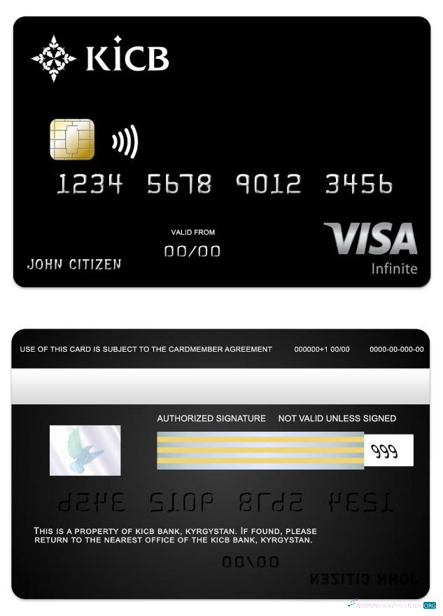 Premium Herunterladen Kirgisistan KICB Bank Visa Infinite Karte Photoshop Vorlage