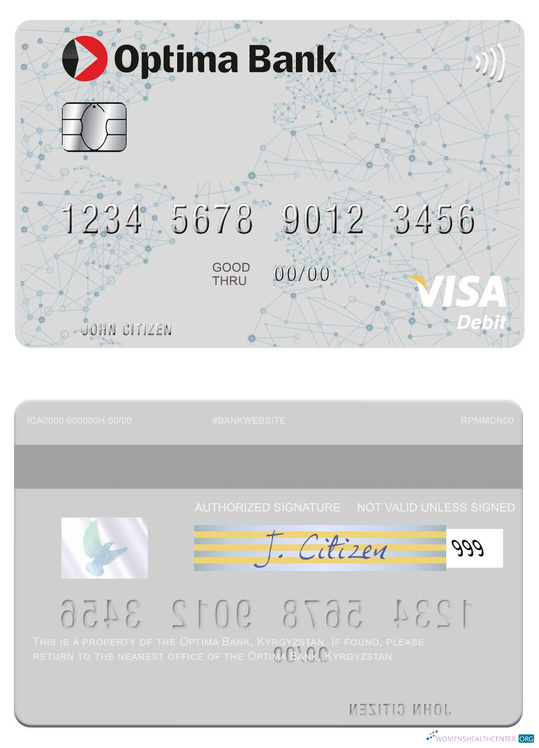 Premium Herunterladen Kirgisistan Optima Bank Visa Debit Karte Photoshop Vorlage
