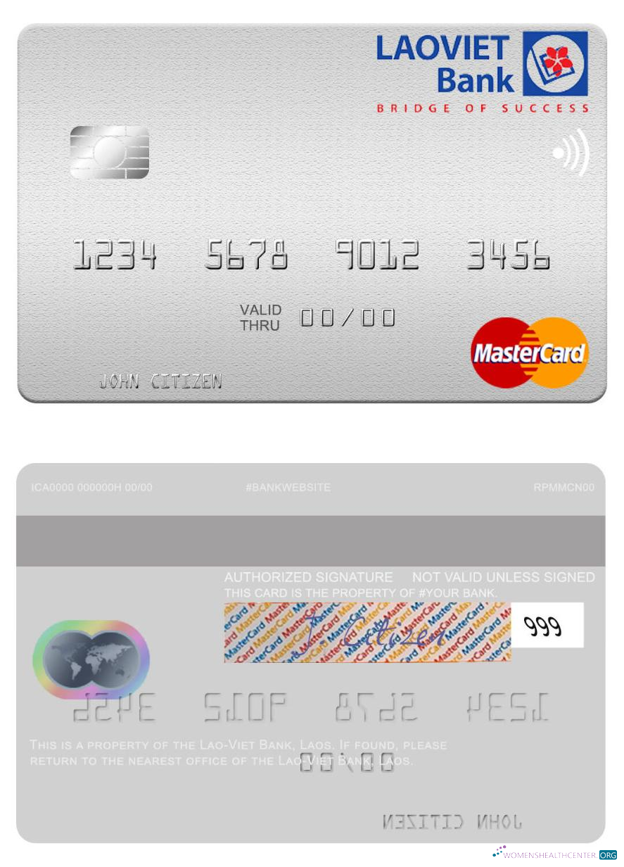 Editierbare Herunterladen Laos Lao Viet Bank Mastercard Photoshop Vorlage