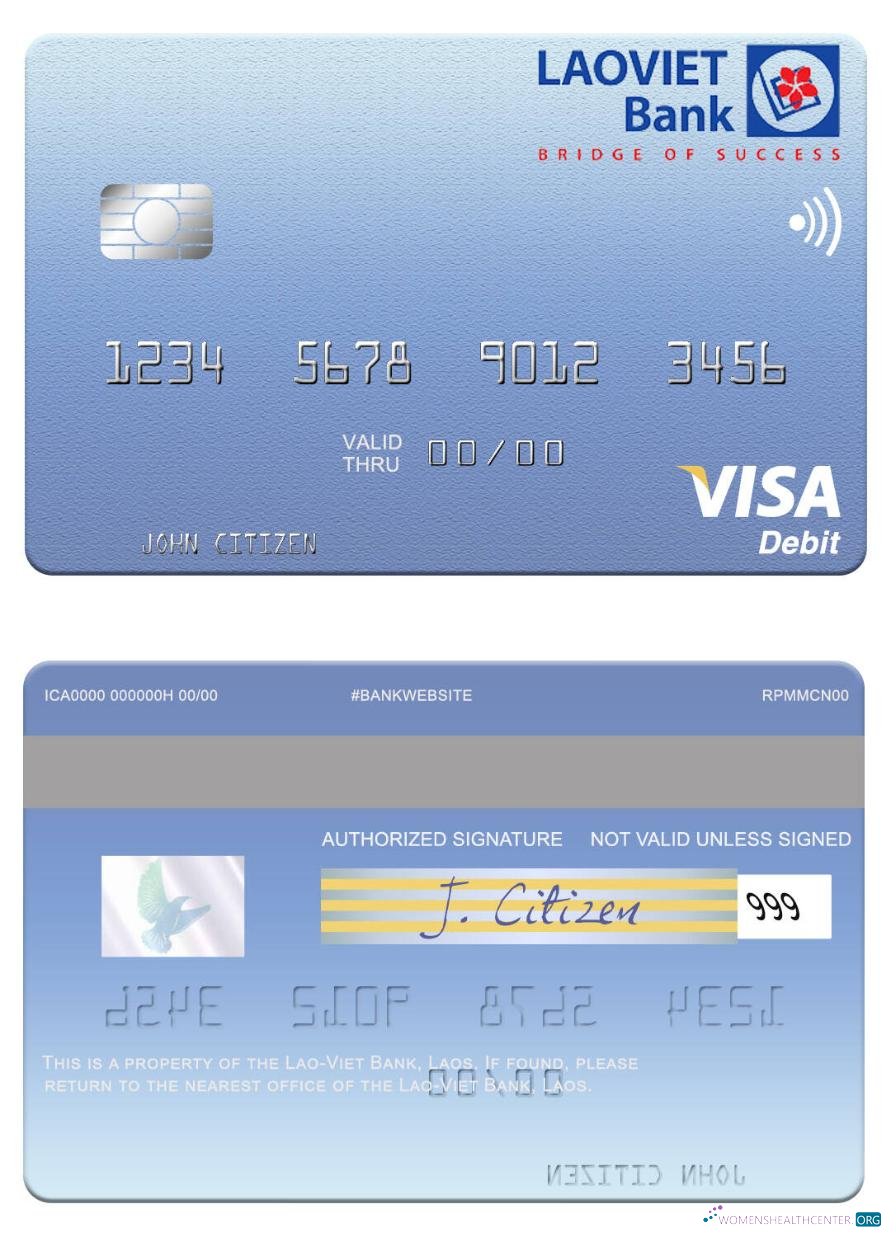 Professionelle Herunterladen Laos Lao Viet Bank Visa Debit Karte Photoshop Vorlage