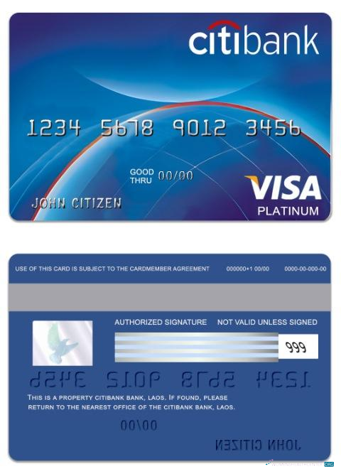 Premium Herunterladen Laos PayPower Bank Visa Platin Karte Photoshop Vorlage