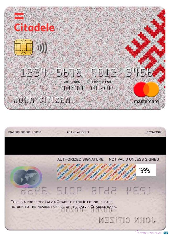 Professionelle Herunterladen Lettland Citadele Bank Mastercard Photoshop Vorlage
