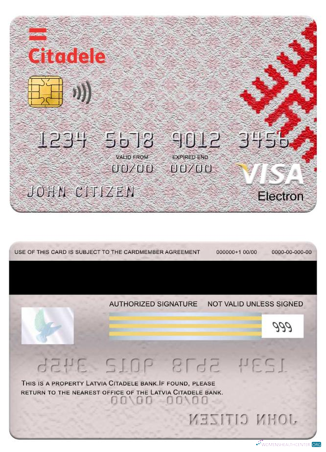 Premium Herunterladen Lettland Citadele Bank Visa Electron Karte Photoshop Vorlage