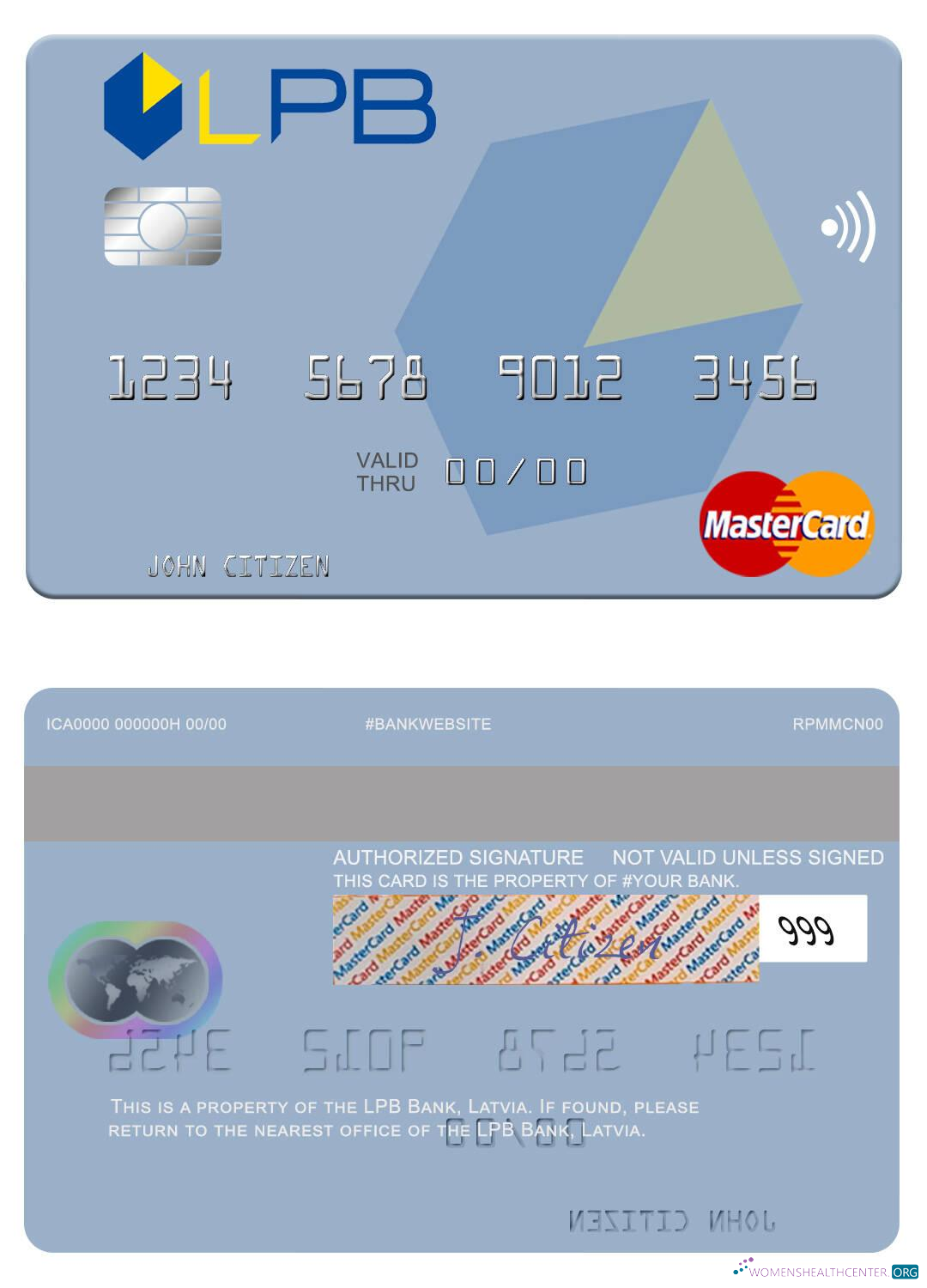 Premium Herunterladen Lettland LPB Bank Mastercard Photoshop Vorlage