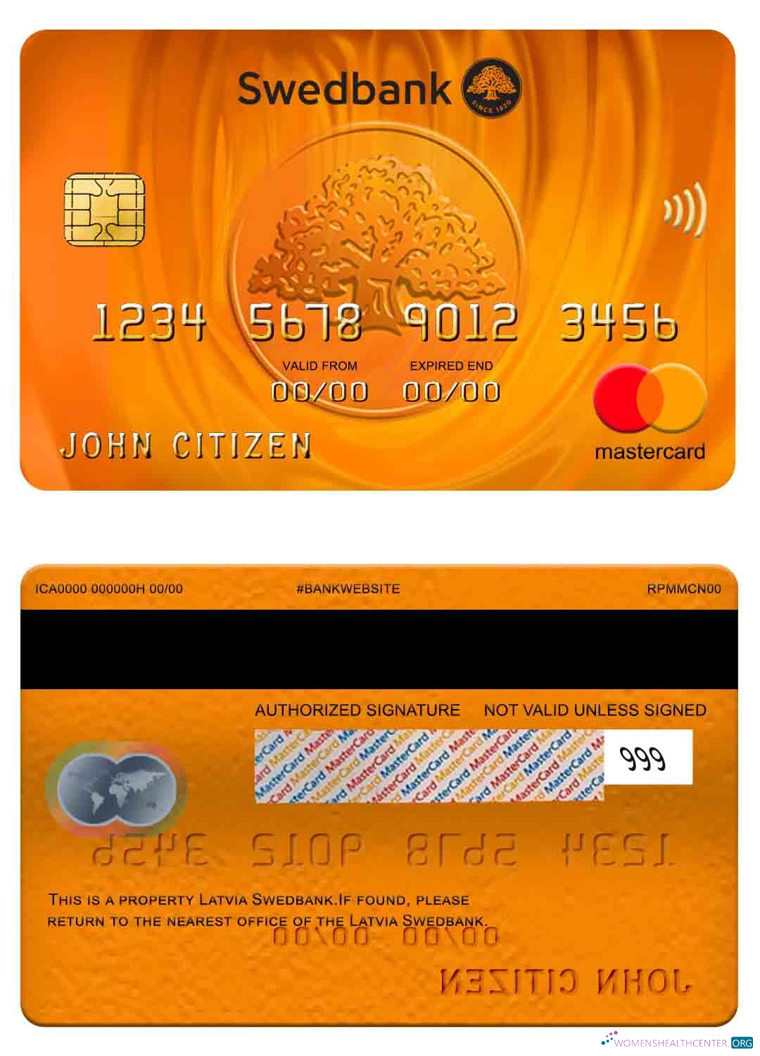 Professionelle Herunterladen Lettland Swedbank Mastercard Photoshop Vorlage