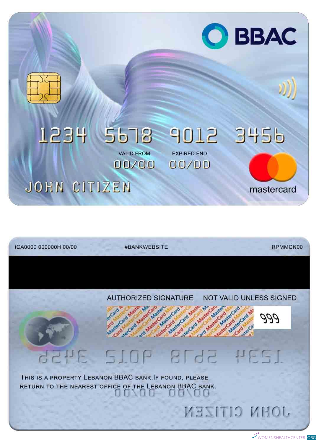 Premium Herunterladen Libanon BBAC Bank Mastercard Photoshop Vorlage