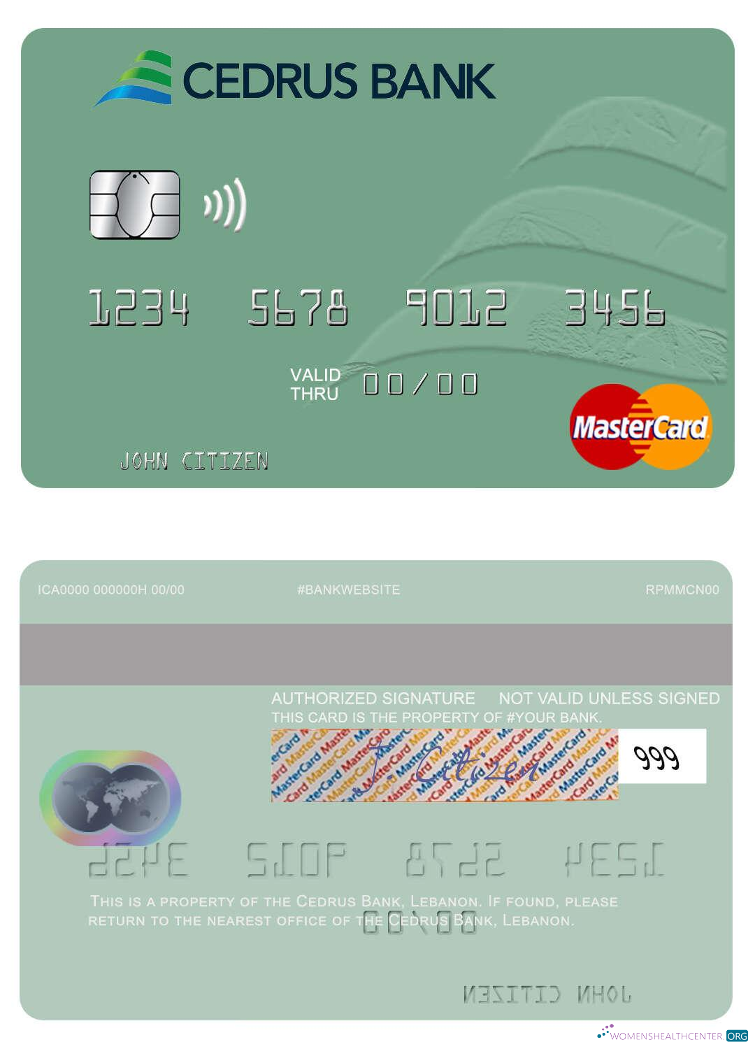 Hochwertige Herunterladen Libanon Cedrus Bank Mastercard Photoshop Vorlage