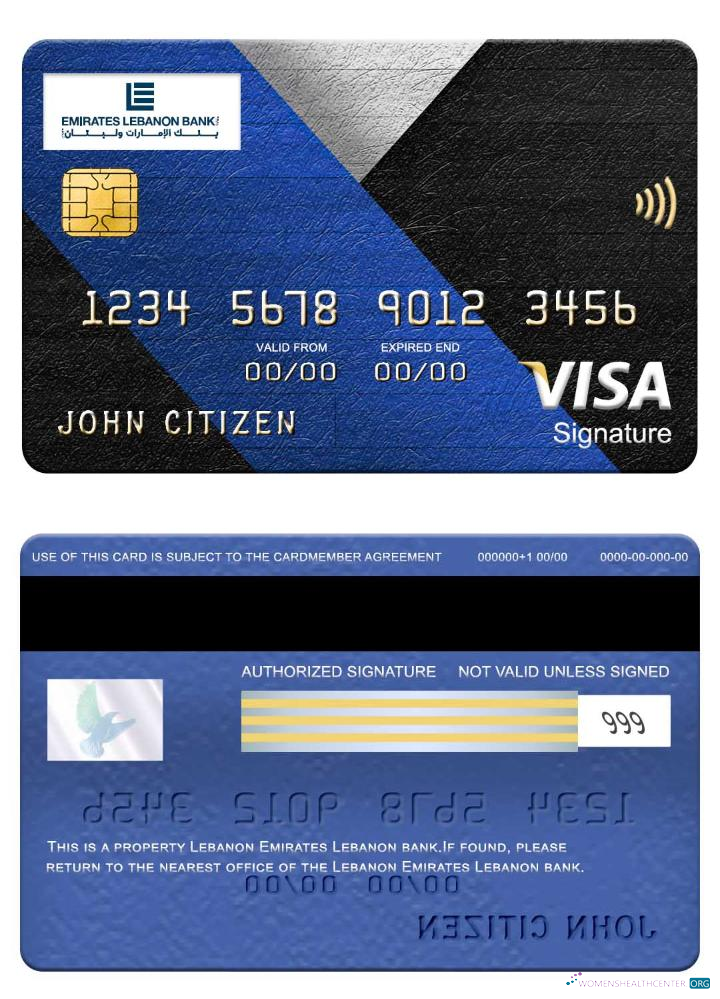 Realistische Herunterladen Libanon Emirates Libanon Bank Visa Signature Karte Photoshop Vorlage