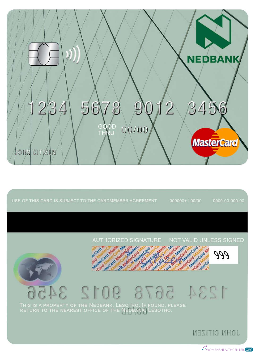 Professionelle Herunterladen Lesotho Nedbank Mastercard Photoshop Vorlage
