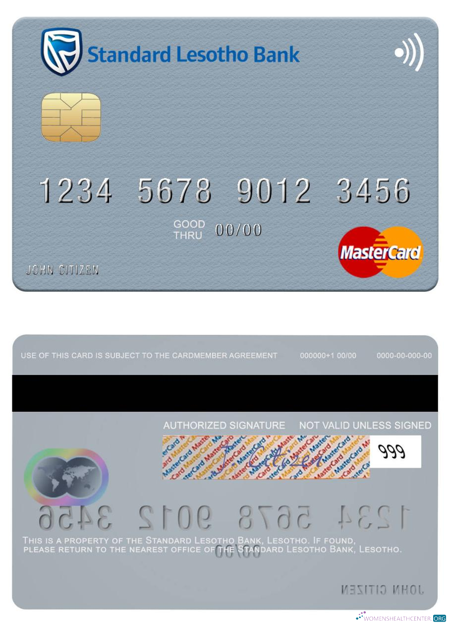 Editierbare Herunterladen Lesotho Standard Lesotho Bank Mastercard Photoshop Vorlage