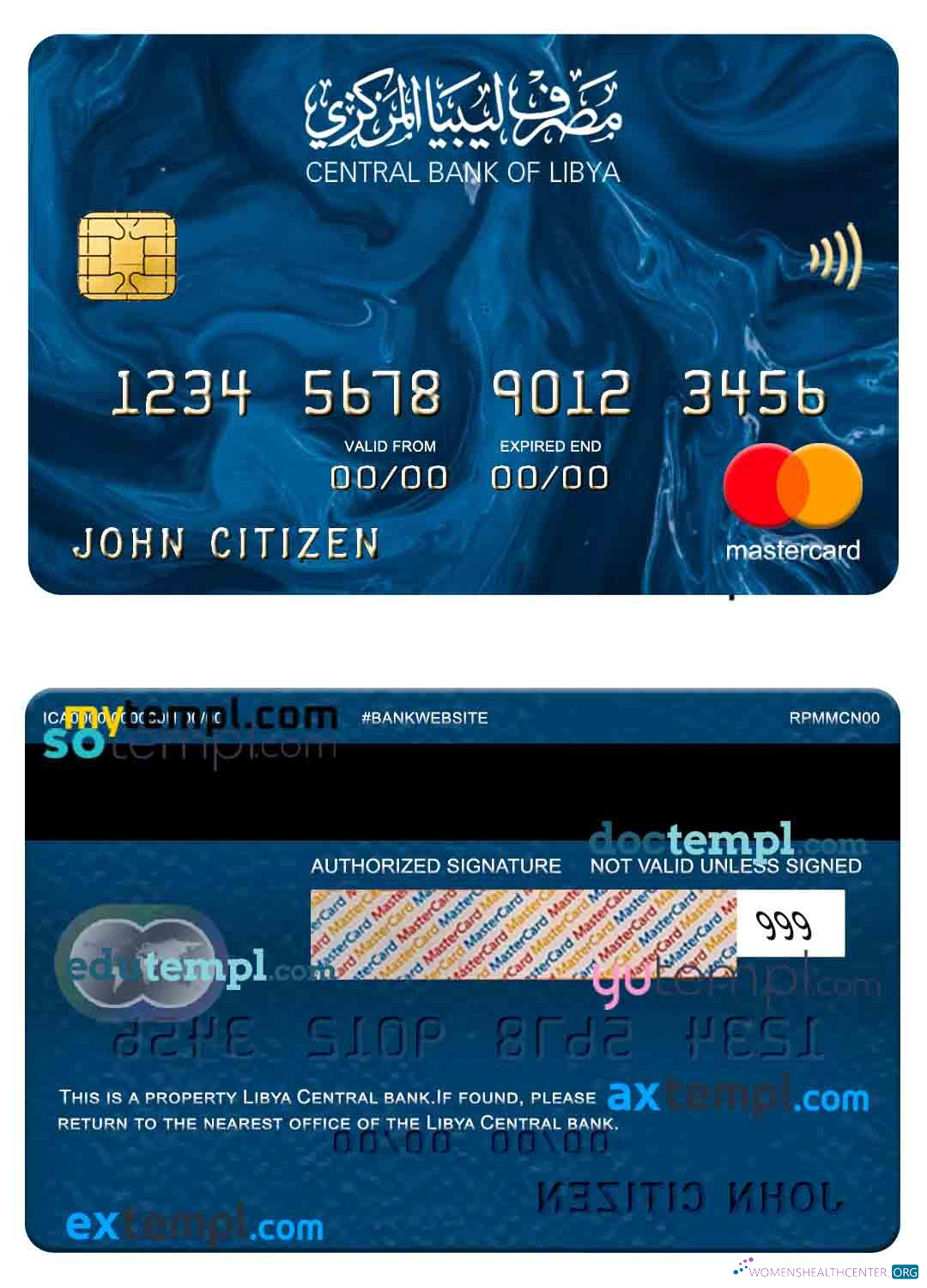 Premium Herunterladen Libyen Zentral Bank Mastercard Photoshop Vorlage