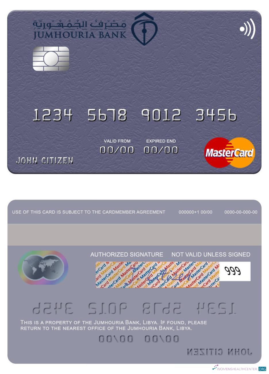 Realistische Herunterladen Libyen Jumhouria Bank Mastercard Photoshop Vorlage