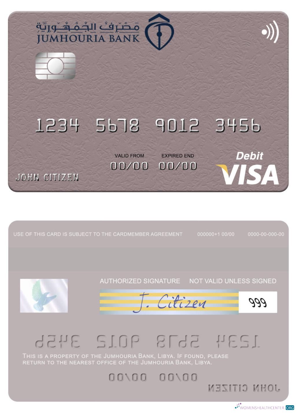 Premium Herunterladen Libyen Jumhouria Bank Visa Debit Karte Photoshop Vorlage