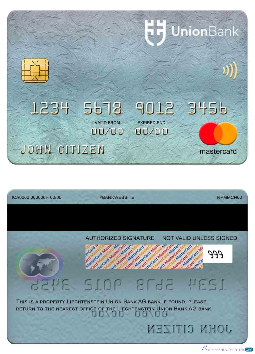 Hochwertige Herunterladen Liechtenstein Union Bank AG Bank Mastercard Photoshop Vorlage