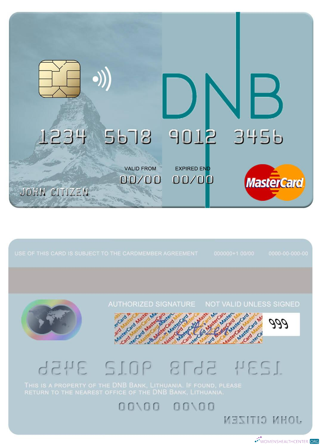 Premium Herunterladen Litauen DNB Bank Mastercard Photoshop Vorlage