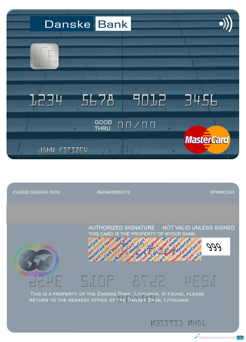 Professionelle Herunterladen Litauen Danske Bank Mastercard Photoshop Vorlage