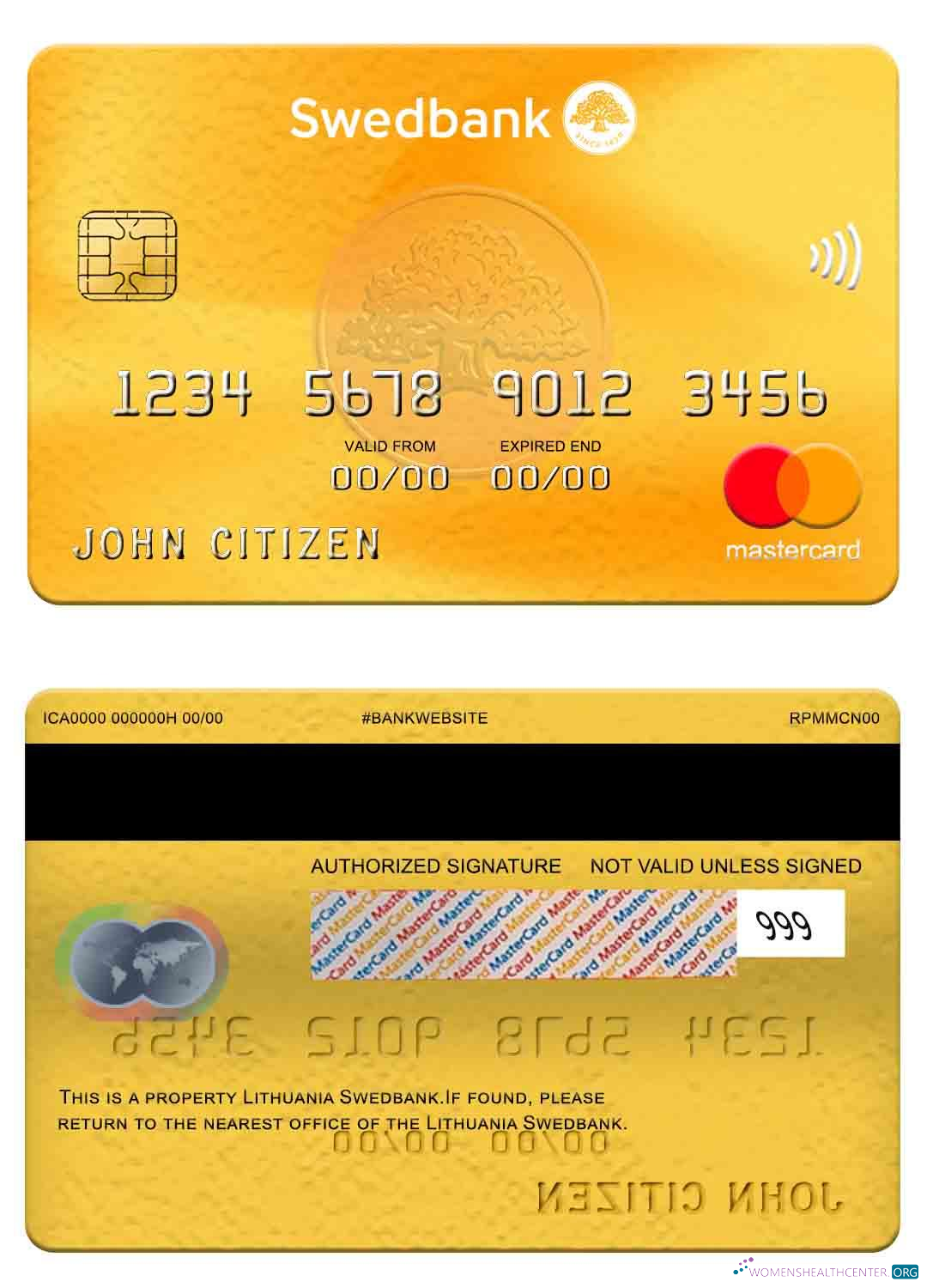 Editierbare Herunterladen Litauen Swedbank Mastercard Photoshop Vorlage