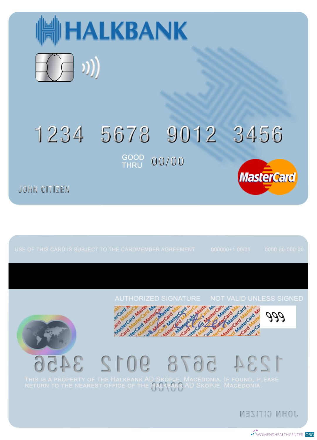 Professionelle Herunterladen Macedonia Halkbank AD Skopje Mastercard Photoshop Vorlage