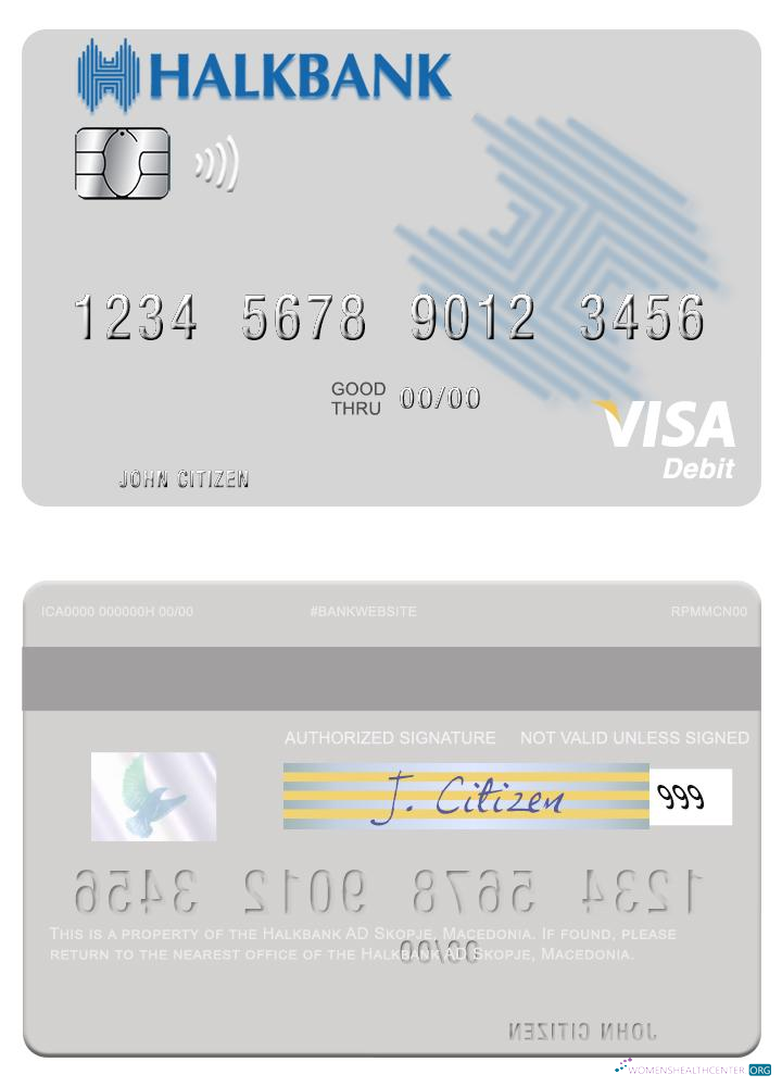 Editierbare Herunterladen Macedonia Halkbank AD Skopje Visa Debit Karte Photoshop Vorlage